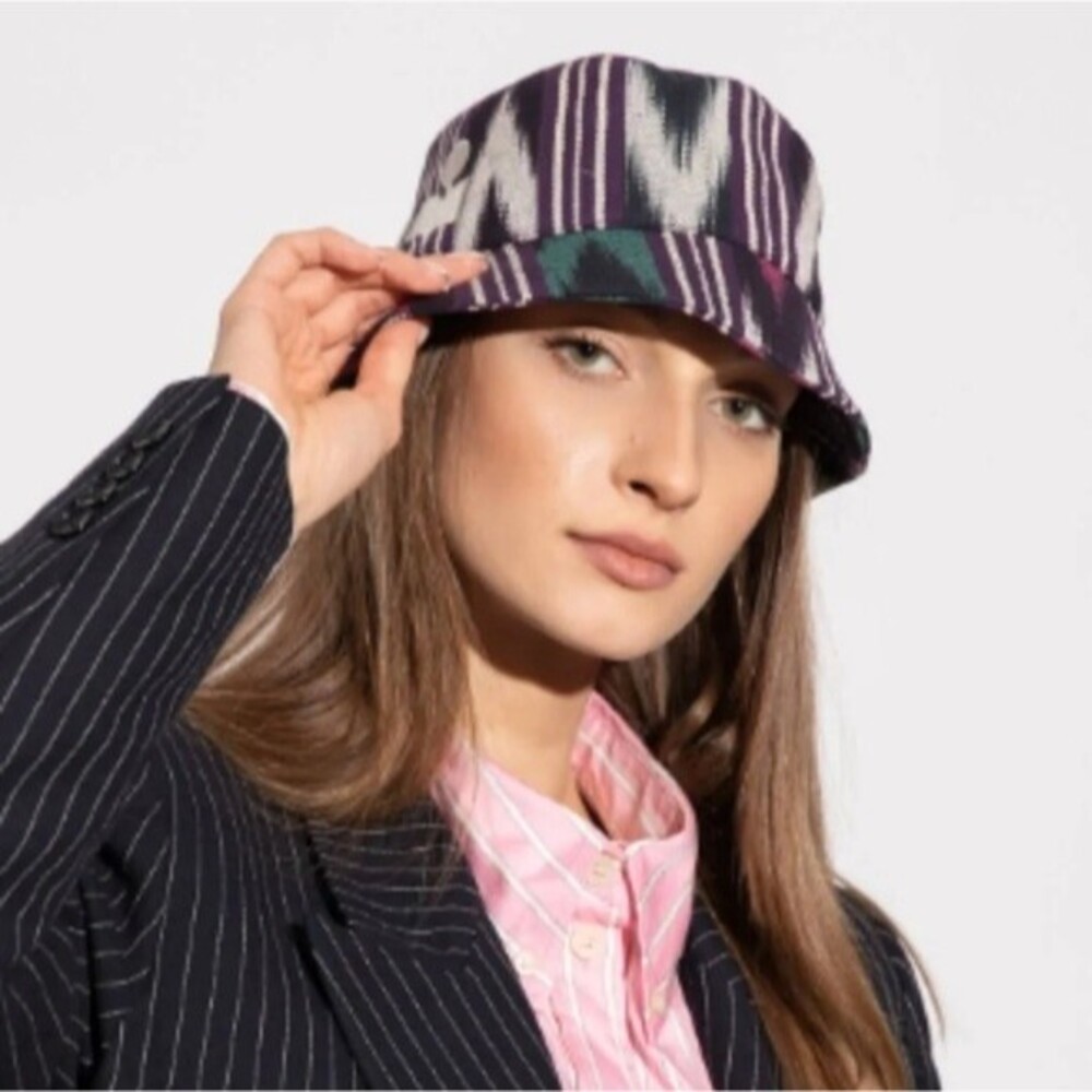 Isabel Marant Chapeau Haley 100% Cotton Bucket Hat in Faded Night - Picture 2 of 8